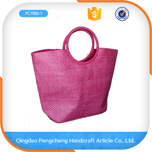 2016 venta caliente del nuevo diseño de <span class=keywords><strong>ganchillo</strong></span> bolsa de paja de papel con asa - Product Image 1