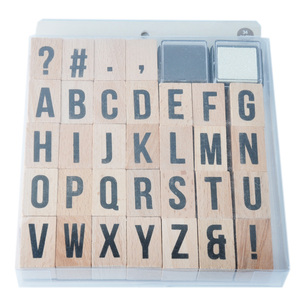 Meilleure vente en gros en bois <span class=keywords><strong>alphabet</strong></span> timbre sertie de 2 tampons encreurs - Product Image 2