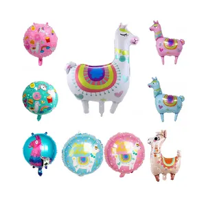 Bán Buôn 18Inch Alpaca Nhiều Màu Lá Bóng Bay Unicorn Đảng Bóng Bé Tắm Globos Sinh Nhật Trang Trí Đảng Bóng