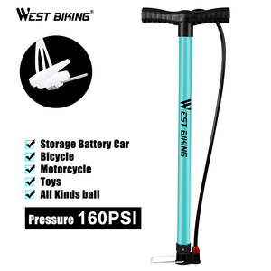 Pompe à air pour vélo WEST BIKING 120/160 PSI, corps en <span class=keywords><strong>acier</strong></span>, pompe manuelle portable pour vélo de montagne, vélo de route, moto, pompe à air pour pneus de vélo - Product Image 3