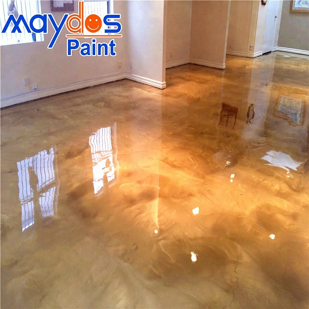 Sơn Sàn Epoxy Tự San Phẳng Kim Loại Nặng Đầy Màu Sắc Cho Gỗ Và Bê Tông