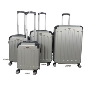Grosir Pabrik ABS PC PP PVC sisi keras koper Travel <span class=keywords><strong>16</strong></span> 20 24 28 inci 4 buah Set bagasi dapat ditarik tas troli