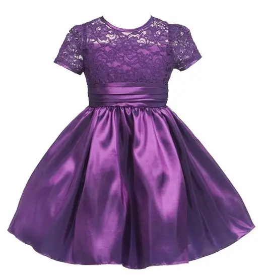 Новейший дизайн, детское фиолетовое кружевное вечернее длинное платье принцессы для девочек