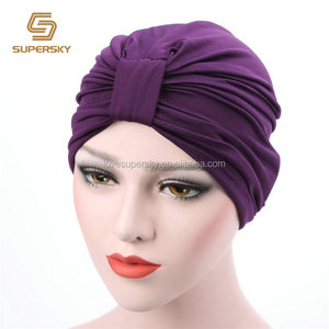 Custom cheap new breed least wholesale Women fashion bow turban hat - Product Image 3