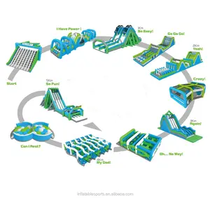 3Dデザインと実際の画像ビルド障害物実行スポーツ用品インフレータブル5kコース