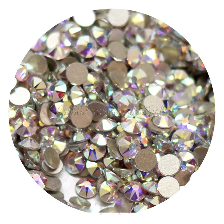 New Arrival hot sale 16 cut facets SS16 flat back non hotfix rhinestone nail crystal stone glass rhinestone for Nail