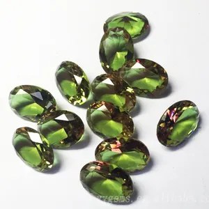 new product changed color oval shape glass beads glass gems hot sale