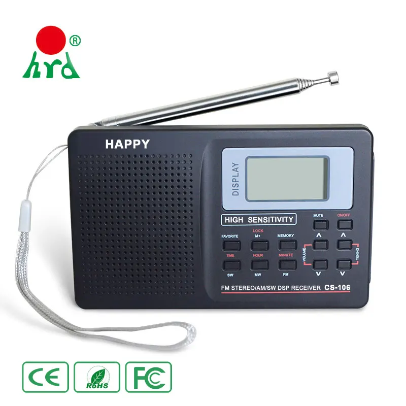 Receptor estéreo de alta sensibilidad FM, DSP, AM/FM/SW, 3 bandas, Delgado, Mini Radio FM Digital de bolsillo