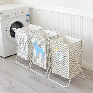 金属衣服洗衣篮篮子浴室储物篮衣服面料可折叠折叠洗衣篮