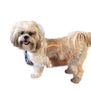 الجملة مخصصة شفافة PVC الكلب الملابس الحيوانات الأليفة التبعي الكلب في الهواء الطلق معطف واق من المطر
