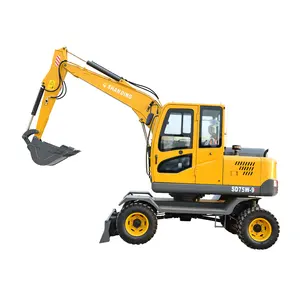 Trung Quốc MINI Máy Xúc SD75W 0.3M3 Xô 7 Tấn WHEEL DIGGER WHEEL Máy Xúc Với CE,ISO,EAC Để Bán