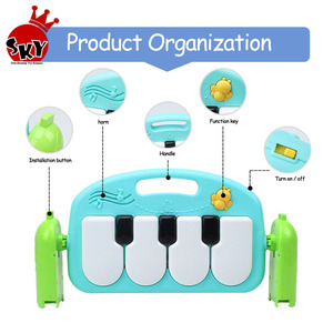 3 in 1 tappetino da gioco per bambini giocattoli da palestra per bambini sonagli di illuminazione morbida giocattoli musicali per bambini giocattoli educativi gioca <span class=keywords><strong>a</strong></span> pianoforte palestra regali per bambini - Product Image 2