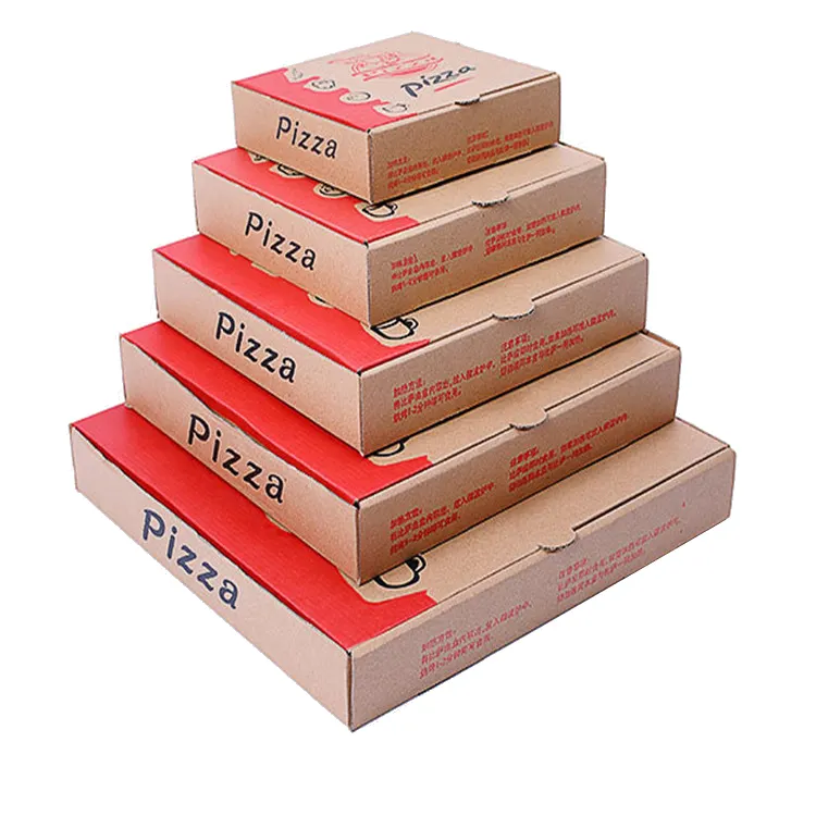 En iyi fiyat tek kullanımlık fast food ambalaj kutusu 6 inç pizza kutusu farklı boyutlarda pizza kutusu ambalaj