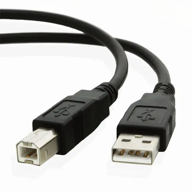 USB yazıcı kablosu USB tip A erkek B erkek USB 2.0 kablosu yazıcı siyah