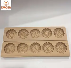 Chinese Traditional Mini Wooden Mooncake Mold, Handmade Soap Molds Biscuit Chocolate Ice Cake Mold