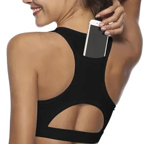 حمالة صدر نسائية لليوجا مع جيب حمالة صدر رياضية عالية التأثير من أعلى محصول اللياقة البدنية - Product Image 1