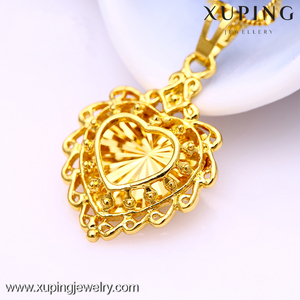 Perhiasan Kostum Liontin Kalung Hati Emas untuk Wanita, Liontin Perhiasan - Product Image 2