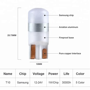 Bombilla Led para coche T10 W5W 168 <span class=keywords><strong>194</strong></span>, luz de cuña 3030 1 SMD, luz lateral de estacionamiento, para lectura de cúpula COB automática