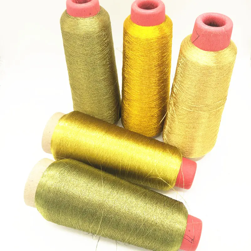 Gold und Splitter metallic garn mx typ lurex polyester für stricken weben