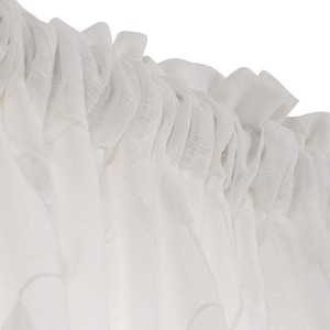 Floral leaf embroidery curtains Faux linen curtains Rod f - Product Image 5
