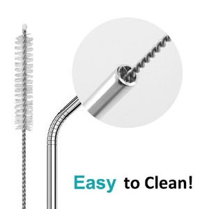 Reusable Custom Drinking Cup Stainless Steel <strong>Straw</strong> <strong>Metal</strong> <strong>Straw</strong> with Silicone Tips - Product Image 4