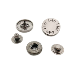 Boutons à pression métalliques personnalisés en quatre parties avec logo gravé en métal gunmetal pour la décoration - Product Image 2