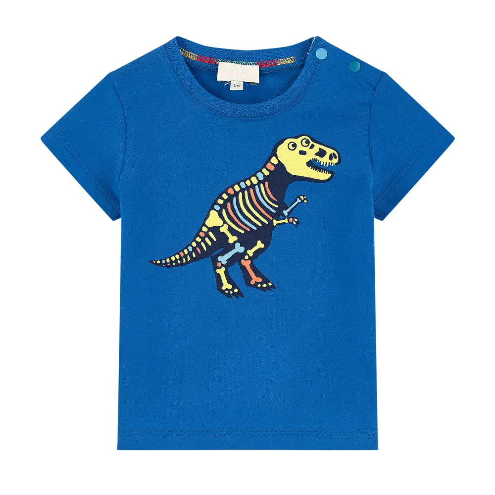 Heiße verkaufende Kinder Sommerkleid ung benutzer definierte Dinosaurier Druck muster Baumwolle Kinder T-Shirts