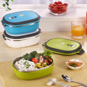 <span class=keywords><strong>Fiambrera</strong></span> con aislamiento de acero inoxidable para cocina doméstica, <span class=keywords><strong>fiambrera</strong></span> para <span class=keywords><strong>niños</strong></span> y adultos con cerradura, fácil de llevar - Product Image 2