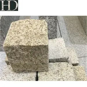 China Graniet Straatstenen Kubus Steen Geel Geplaveide Straatstenen