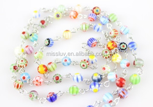 perle <span class=keywords><strong>di</strong></span> vetro <span class=keywords><strong>di</strong></span> <span class=keywords><strong>murano</strong></span> collana croce croce collana del rosario gioielleria cristiana gioielli regali - Product Image 3
