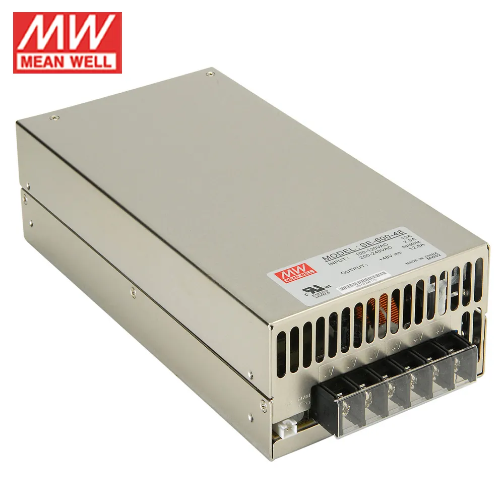 ईएमसी अनुमोदित 600W एकल उत्पादन SE-600-12 Meanwell एसी डीसी 12V 50 Amp बिजली की आपूर्ति