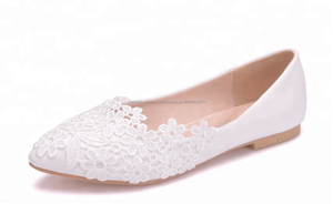 Handmake poit toe vestido zapatos tela encaje zapatos de boda - Product Image 3