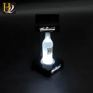 Customized acrylic wine rack led bottle glorifier lighted base acrylic bottle display stand