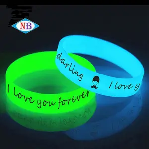 Newest High Quality Custom Rubber Glow In Dark Silicone Bracelet Wristband