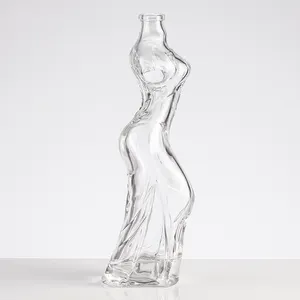 Bouteille en verre de liqueur Unique, de forme corporelle pour femme, vide, vente en gros, ml