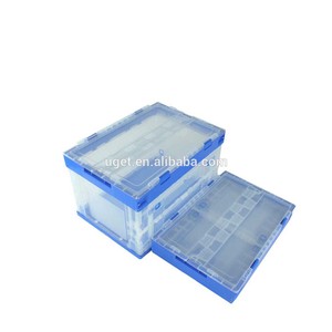 Factory Directly Sales side door lid foldable collapsible plastic crate