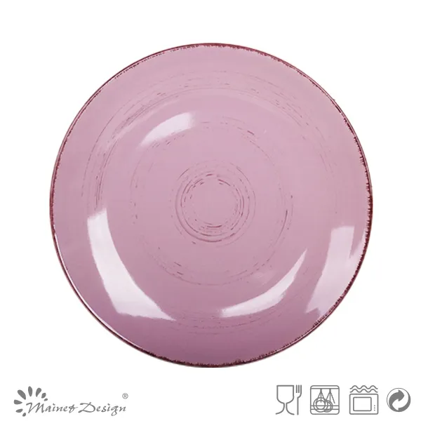 салат пластины светло-фиолетовый/фиолетовый цвет застекленный пластины с handpainting
