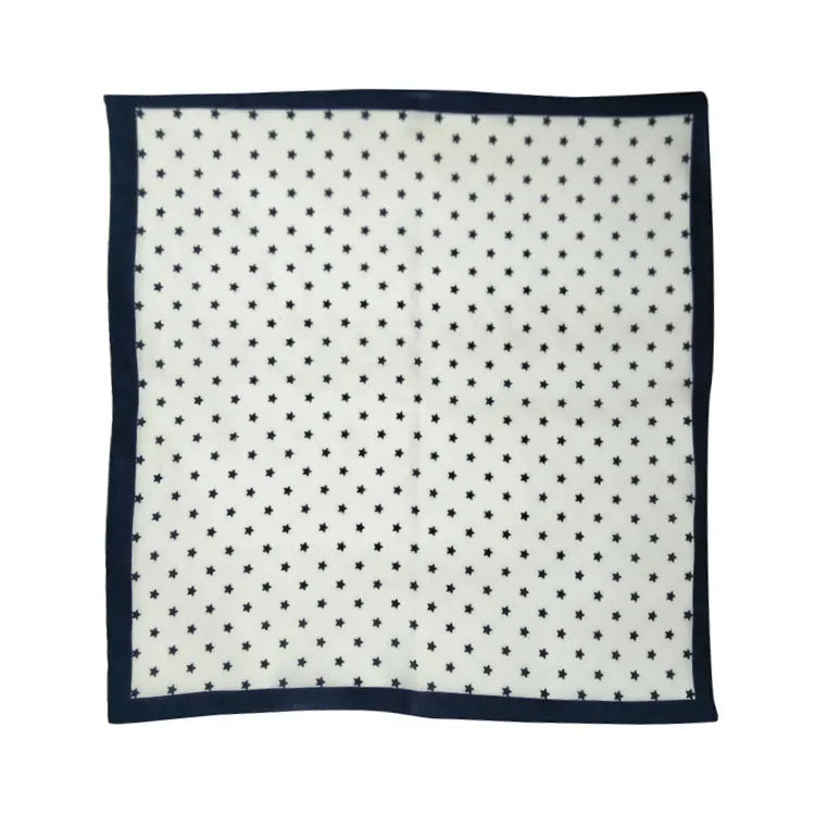 Taicang Yongsheng Wholesale White Square Pure Cotton Silk Printed Bandana in Stock