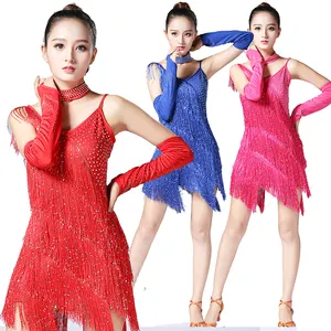 Latin/jazz Dance Costumes/fringed Latin Dance Dresses Come with Factory Direct Adult Girls for Women Performance One Size