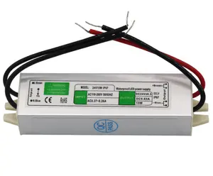 Putih elektronik power supply Tahan Air 12 V 24 v dc Power Supply Driver Transformer Adapter 15 W untuk LED Strip