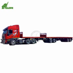 트럭 트레일러 콘테이너 수송 두 배 Superlink Interlink Drawbar 평상형 트레일러 트레일러