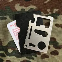 الترويجية هدية بقاء محفظة جيب أداة 11 وظيفة بطاقة الائتمان الفولاذ المقاوم للصدأ أداة