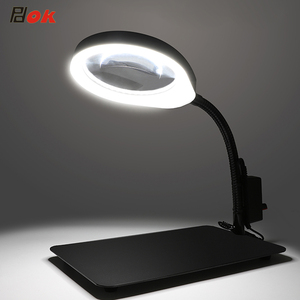 PD-032C <strong>10X</strong> Large <strong>Magnifying</strong> <strong>Glass</strong> Optical Lens 127mm <strong>Desktop</strong> Reading Inspection Magnifier with <strong>Light</strong> - Product Image 1