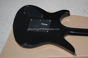 Guitare électrique à 6 cordes à rayures-couleur noir et rouge - Product Image 5
