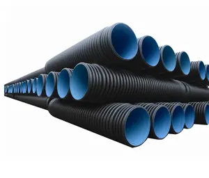 SN4 SN8 hdpe double wall corrugated drainage pipe plastic culvert pipe for sewer drainage
