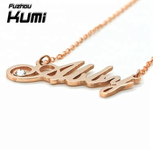 Por encargo cualquier nombre oro rosa alfabeto encanto diy collar - Product Image 3