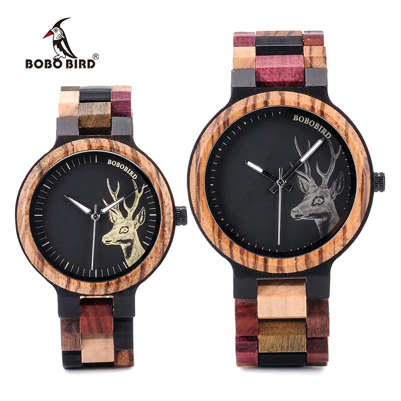 BOBO BIRD Fashion Quartz Jam Tangan Sampel Gratis Handmade Kayu Jam Tangan untuk Pasangan