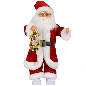 Figurine de Noël Père Noël en <span class=keywords><strong>Manteau</strong></span> Rouge, Décoration de Noël, Plastique et Tissu, 20x10x30cm - Product Image 3