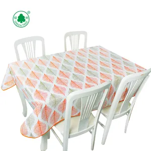 custom printed plastic tablecloth with non-woven backing