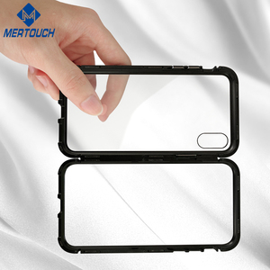 Imán flip teléfono caso para el iphone 360 marco de metal protector con vidrio templado claro alto - Product Image 4
